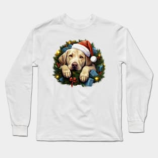 Lazy Labrador Retriever Dog at Christmas Long Sleeve T-Shirt